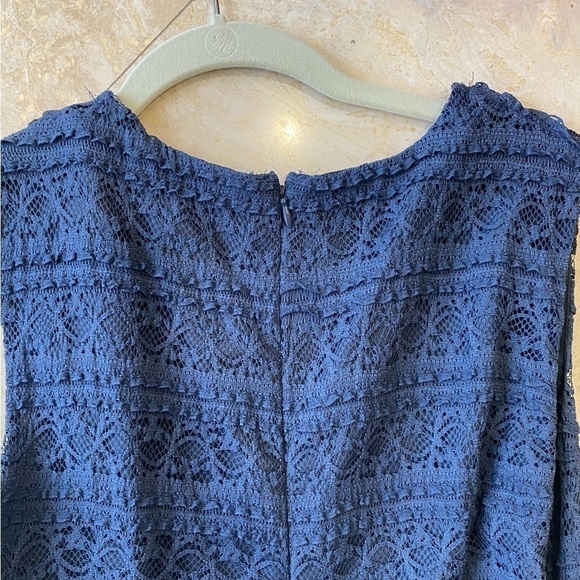 Zara Basic Fit & Flair Sleeveless Blue Lace Dress - M - Picture 8 of 9